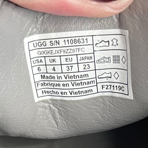 UGG Abies Perforated Slip On Platform Seal Gray Suede Sneakers Women’s Size 6 - Picture 6 of 7